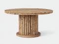 Mesas de jardín mesa redonda madera maciza 120x120x75 cm - Marrón natural - Estilo rústico cilíndrico