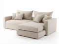 Sofá de esquina chaise longue tapizado en tela beige diseño moderno 250x150x85 cm - estilo minimalista para salón