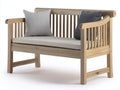 Bancos de jardín - banco de madera natural 120x60x80 cm - diseño moderno con respaldo de listones estilo nordico