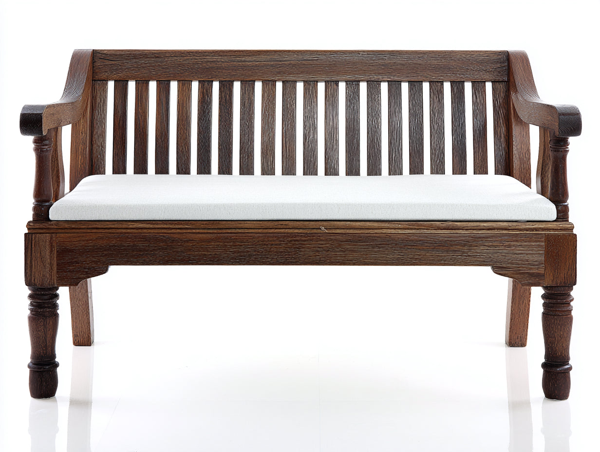 Bancos de jardín banco de exterior madera maciza con cojín diseño clásico 150x60x85 cm estilo rústico funcional
