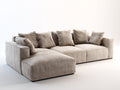 Sofás de esquina tapizado tela beige estilo moderno modular 300x180x70 cm salón y descanso