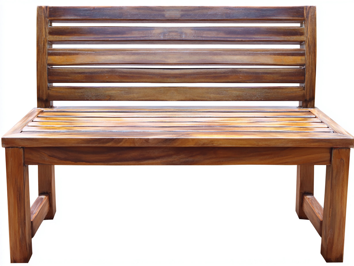 Bancos de jardín banco de madera maciza 120x60x85 cm - Natural - Estilo rústico clásico
