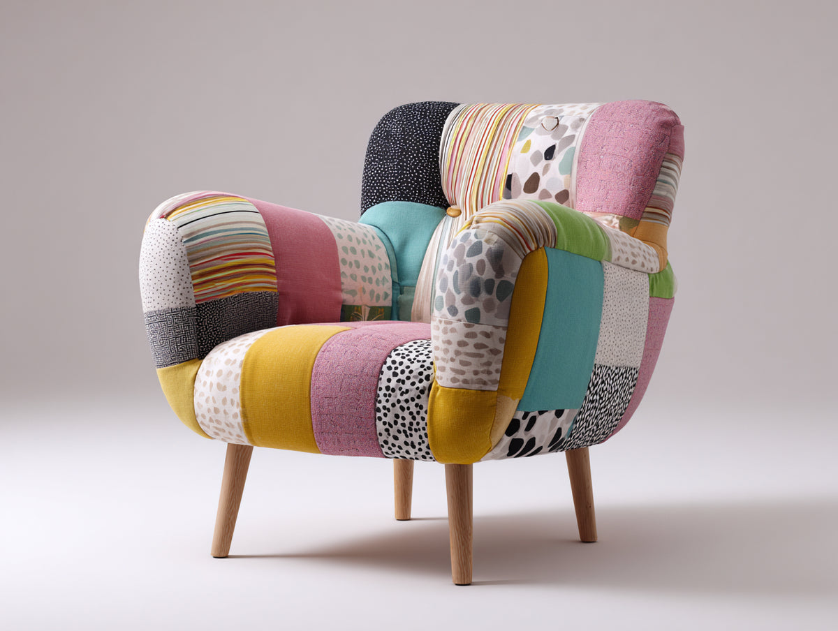 Sillones sillón patchwork tapizado multicolor 80x78x85 cm - Multicolor - Estilo moderno creativo