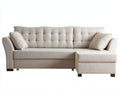 Sofas de esquina tapizado en tela beige con chaise longue 270x155x85 cm estilo moderno para salon