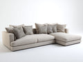 Sofás de esquina sofá en L tapizado tela 300x180x85 cm - Beige - Estilo moderno minimalista