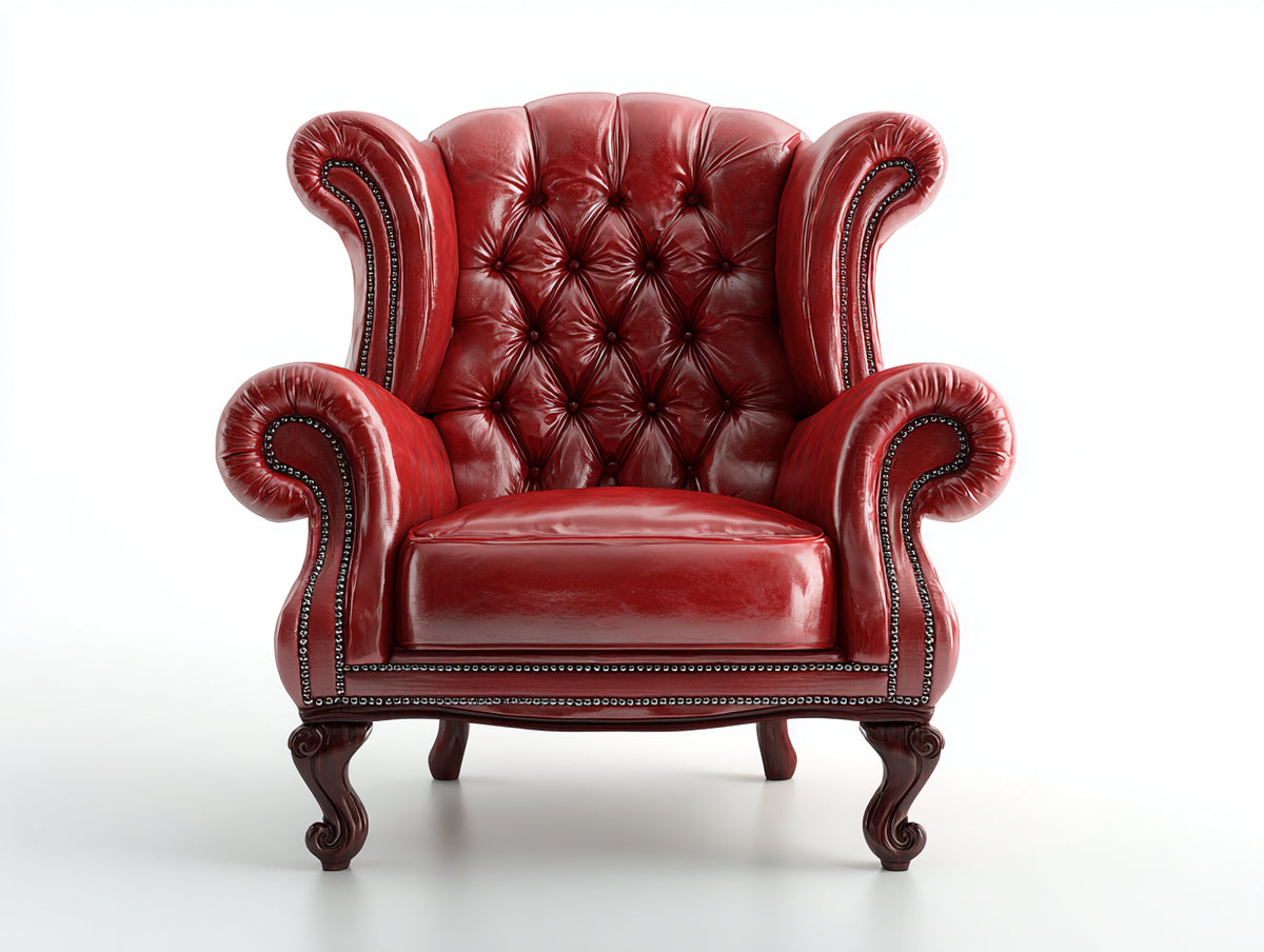 Sillones sillón de cuero estilo Chesterfield rojo capitoné diseño clásico elegante 95x90x105 cm