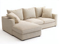 Sofás de esquina tapizado tela beige estilo moderno modular 280x180x70 cm salón y descanso