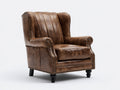 Sillones sillón de cuero estilo vintage tapizado marrón 80x85x105 cm diseño clásico funcional