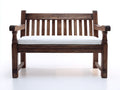 Bancos de jardín madera maciza marrón oscuro 120x60x90 cm con cojín estilo rústico para terraza y patio