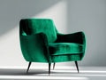 Sillones sillón individual tapizado terciopelo 75x80x85 cm - Verde esmeralda - Estilo moderno elegante