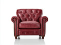 Sillones sillón individual cuero capitoné 85x90x95 cm - Rojo burdeos - Estilo Chesterfield clásico