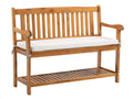 Bancos de jardín banco de madera con estante inferior y cojín 150x60x90 cm madera natural estilo clasico exterior