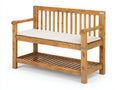 Bancos de jardín banco de exterior madera natural bambú con cojín 120x60x85 cm estilo rústico funcional