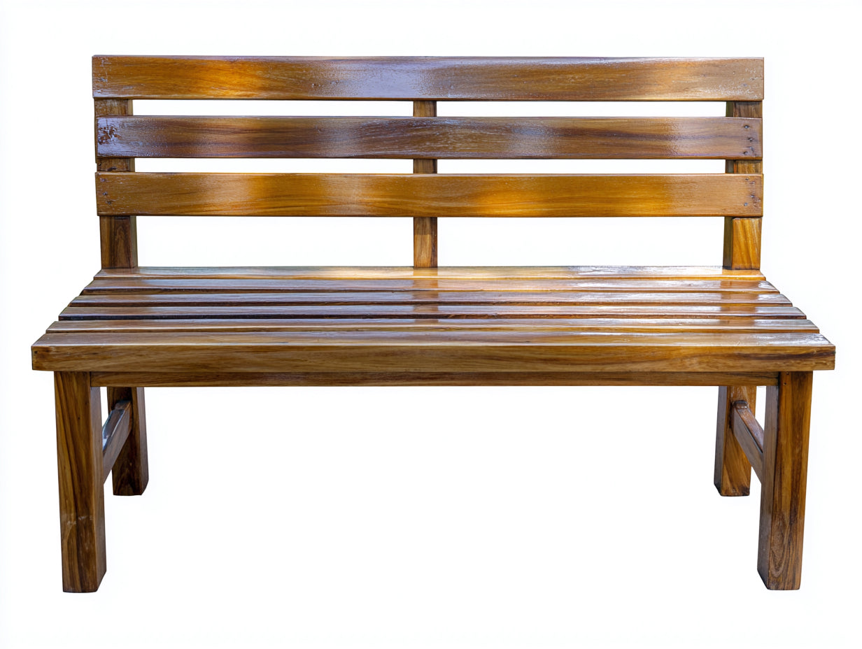Bancos de jardín - banco de madera maciza natural 120x55x80 cm - estilo rústico moderno de listones